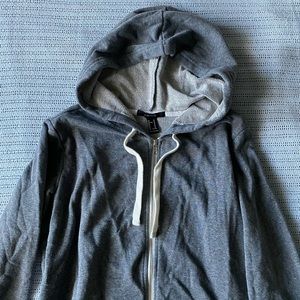 Forever 21 Oversized Gray Zip-Up